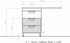 Style Line Мебель для ванной Жасмин 120 Люкс PLUS L (3 ящика) – фотография-6